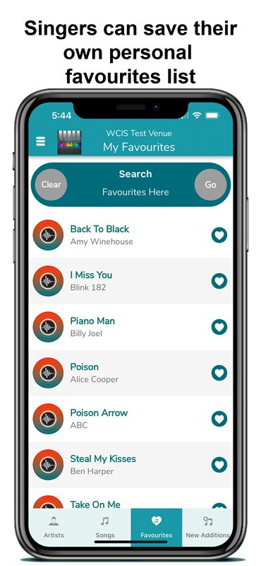 A singer's list of favourite karaoke songs