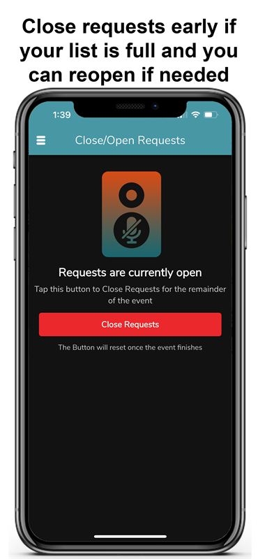 Opening and closing song requests for the night