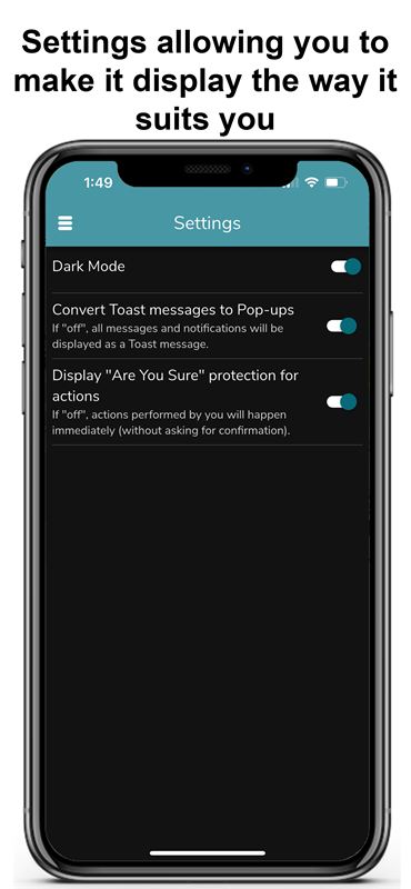 Display settings in the host app