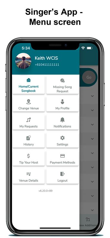 Main menu of the What Can I Sing singer app